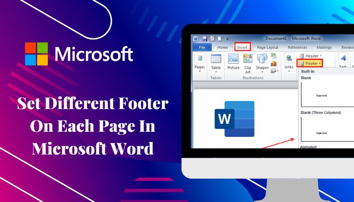 Word How To Get Different Footers On Each Page - Printable Timeline ...