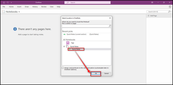 set-location-onenote-to-save-outlook-note