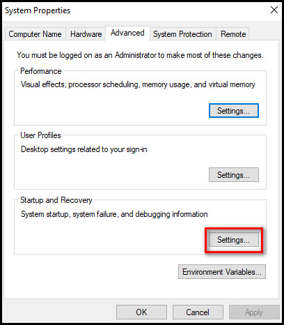 setup-and-recovery-settings