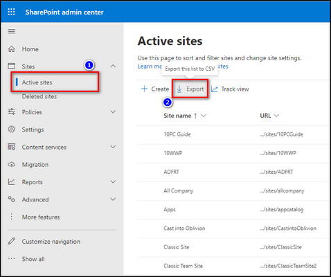 sharepoint-active-sites-export