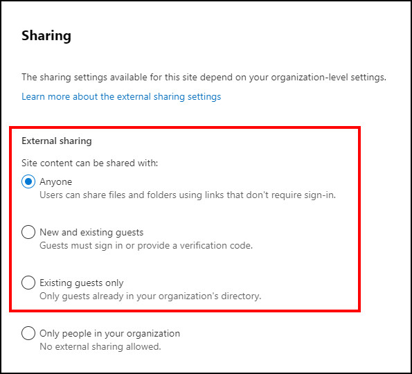 sharepoint-admin-share-center-site-external-sharing
