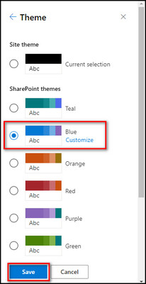 sharepoint-change-the-look-theme-save