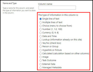 Sharepoint Columns Example A Brief Explanation Of All SharePoint Column Types