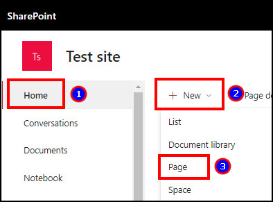 sharepoint-create-new-page