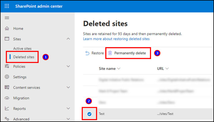 sharepoint-delete-site-permanently