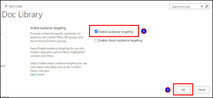 sharepoint-enable-audience-targeting
