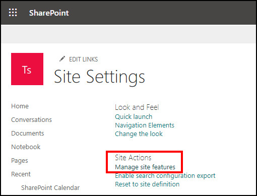 sharepoint-manage-site-features