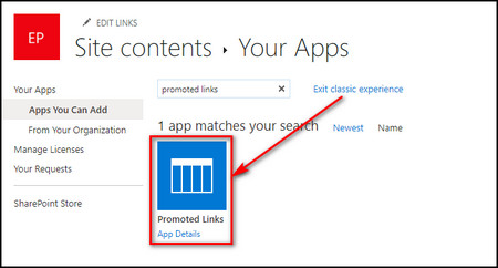 sharepoint-promoted-links-app