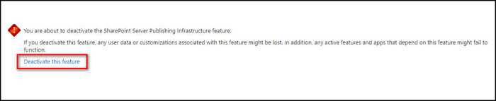 sharepoint-publishing-infrastructure-deactivate-feature