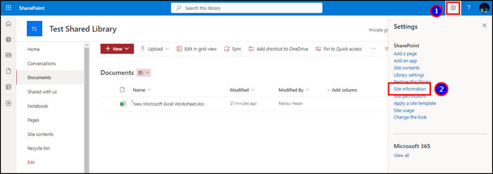 sharepoint-shared-library-site-information