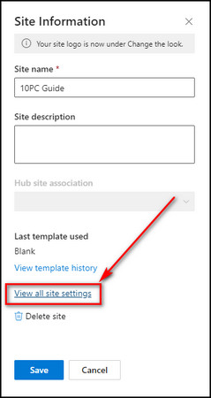 sharepoint-site-information-settings