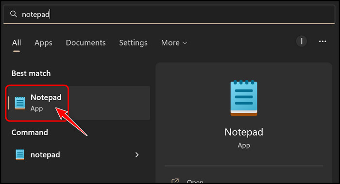start-open-notepad