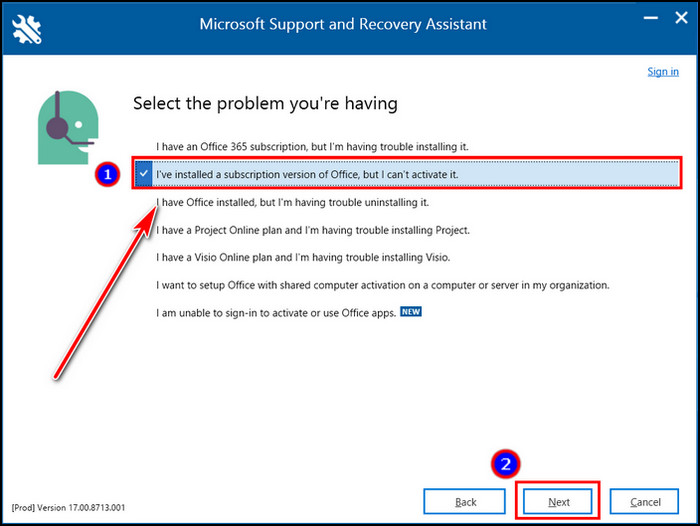 support-and-recovery-assistant-office-option