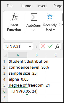 t-left-tail-value-excel