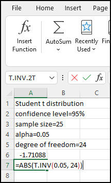 t-right-tail-value-excel