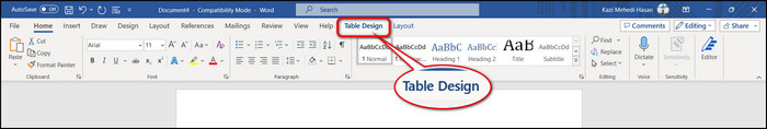 table-design-word