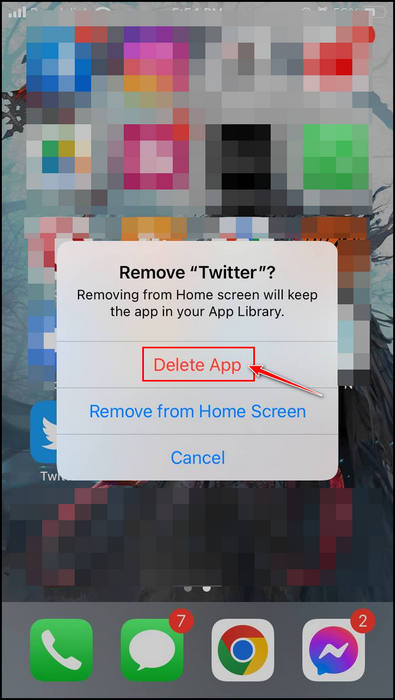 tap-on-delete-app-to-uninstall-twitter-from-iphone