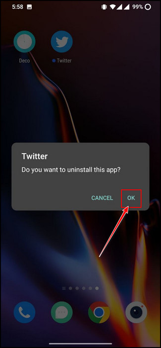 tap-on-ok-confirmation-button-to-uninstall-twitter-from-android