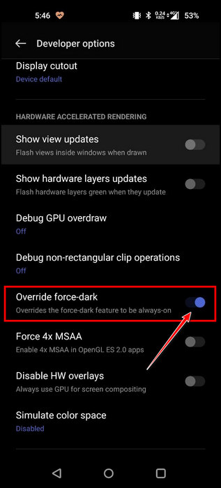 tap-on-override-force-dark-from-developer-options