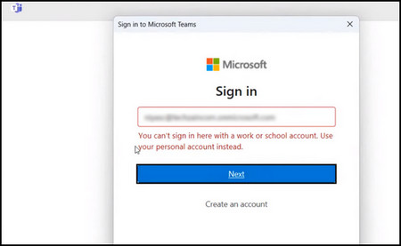 teams-you-cannot-sign-in-here-error