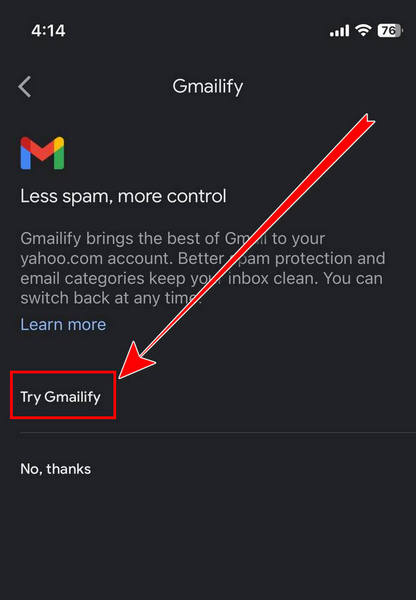 try-gmailify-option
