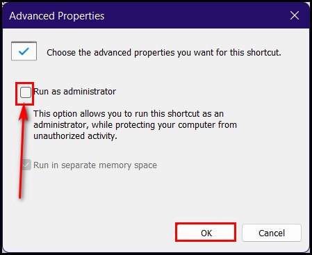 uncheck-run-as-admin-option-for-outlook