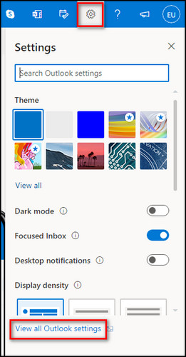 view-outlook-settings