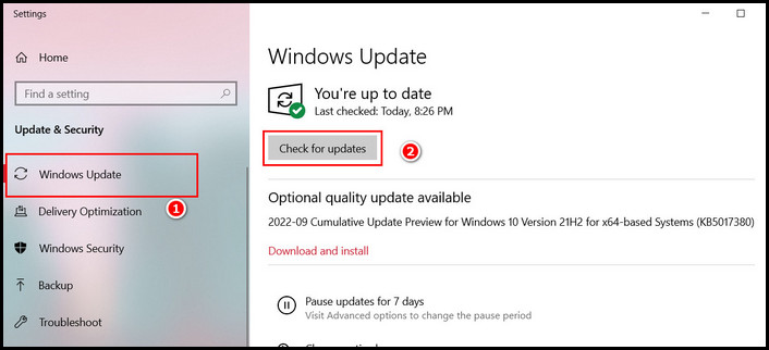 win10-check-for updates