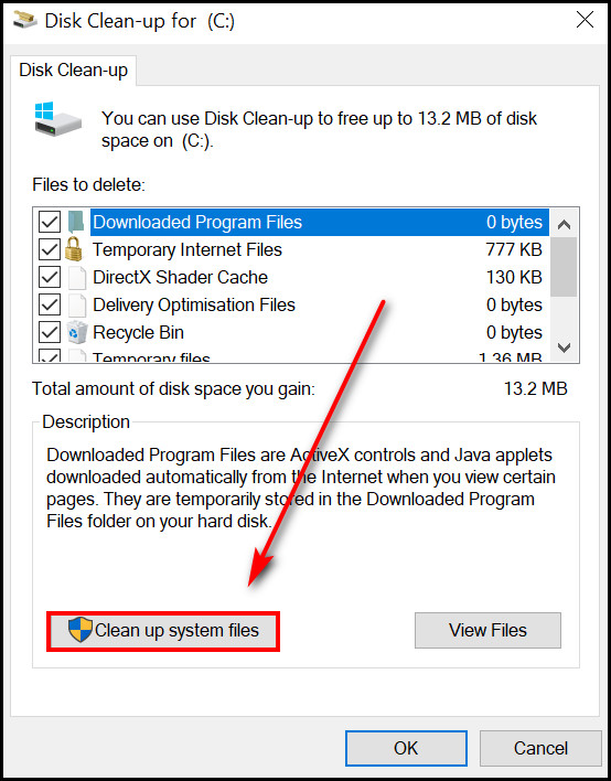 win10-disk-clean-up-clean-up-system-files