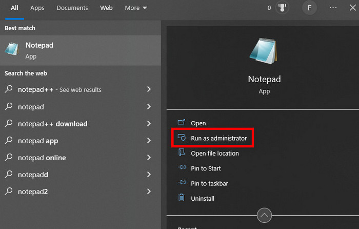windows-notepad-run-as-administration