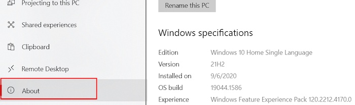 windows-specification