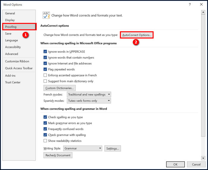 word-autocorrect-options